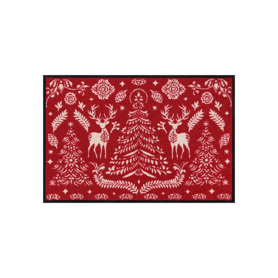 salonloewe-scandi-forest-red-eingangsmatte-50-x-75-cm-festliche-waschbare-fu-mat image 1