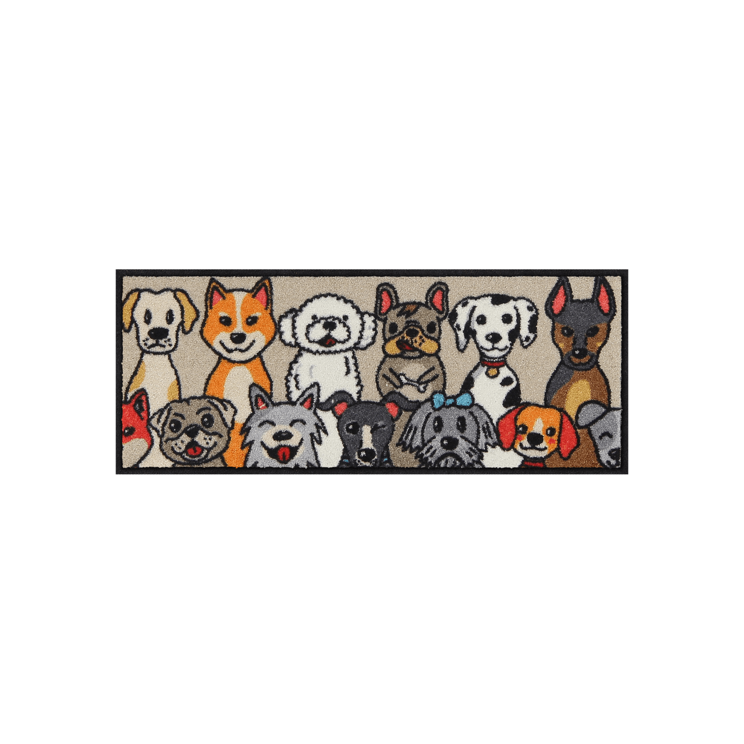 salonloewe-dog-people-eingangsmatte-30-x-75-cm-beige-waschbare-fu-matte-mit-hund image 1