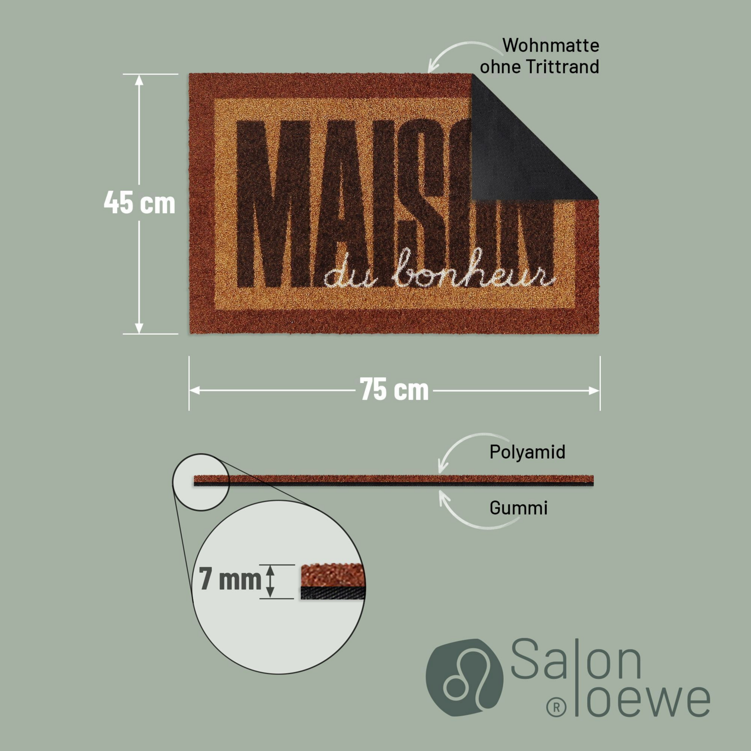 salonloewe-maison-frame-toffee-eingangsmatte-45-x-70-cm-rahmen-design-schmutzfan image 4