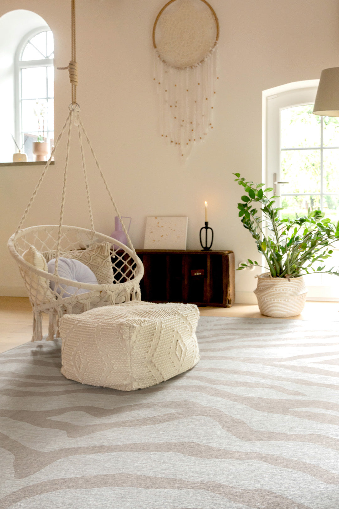 teppana-zebra-sand-teppich-waschbarer-teppich-im-modernen-boho-design-beige-natu image 4
