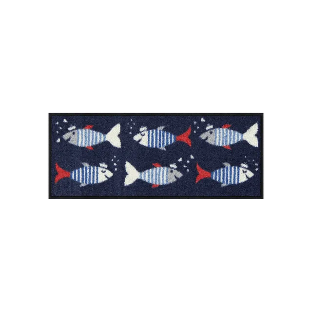 salonloewe-sailor-fish-minimatte-30-x-75-cm-waschbare-fu-matte-blau-rutschfest image 1