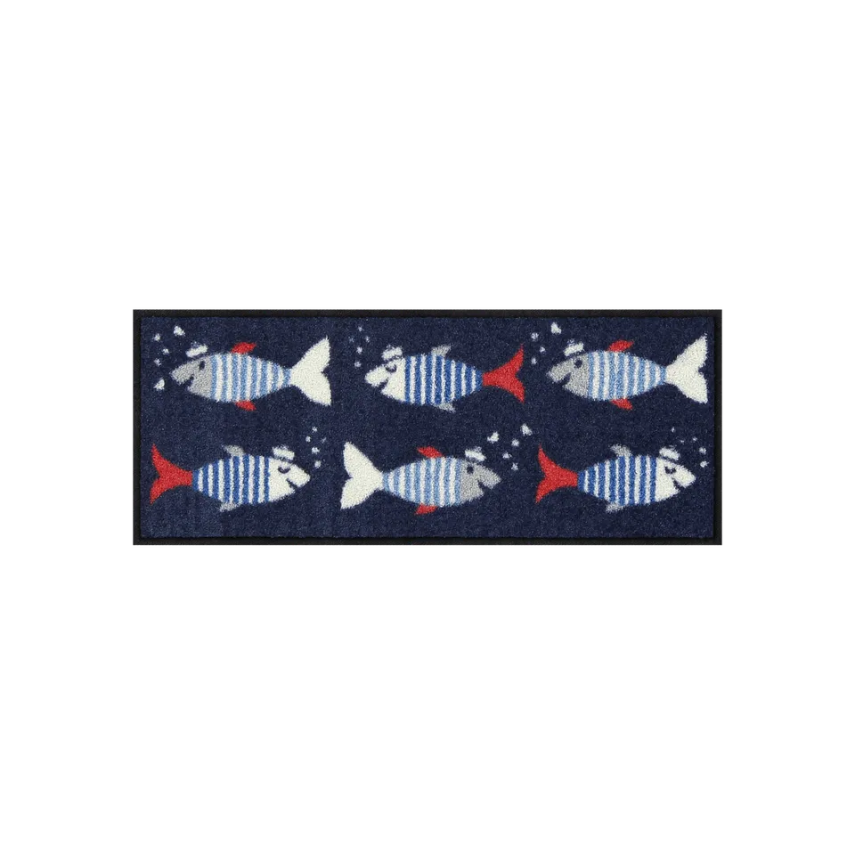 salonloewe-sailor-fish-minimatte-30-x-75-cm-waschbare-fu-matte-blau-rutschfest image 1