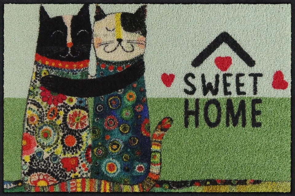 salonloewe-sweet-cats-eingangsmatte-50-x-75-cm-waschbare-fu-matte-mit-katzenmoti image 1