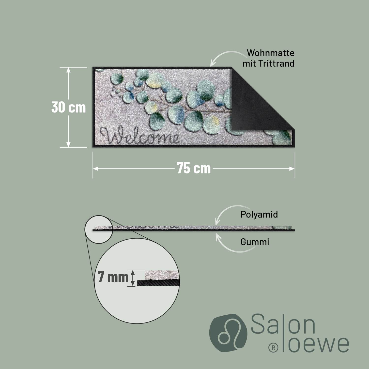 salonloewe-eucalyptus-welcome-minimatte-30-x-75-cm-waschbare-t-rmatte-mit-botani image 4