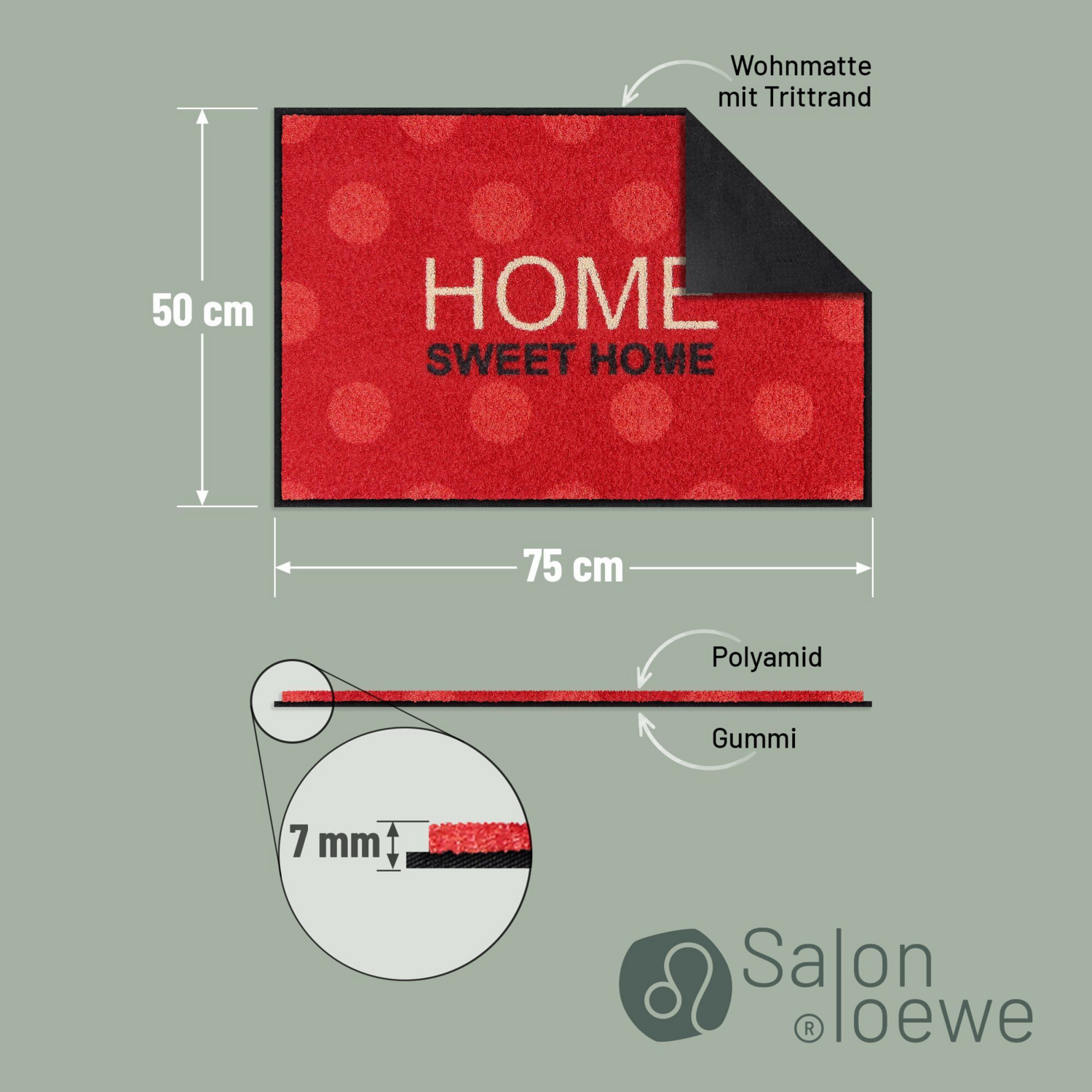 salonloewe-sweet-home-polka-eingangsmatte-50-x-75-cm-made-in-germany-schmutzfang image 4
