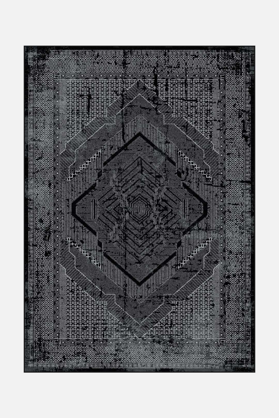 teppana-maria-ebenholz-teppich-waschbarer-design-teppich-in-grau-silber-mit-weic image 1