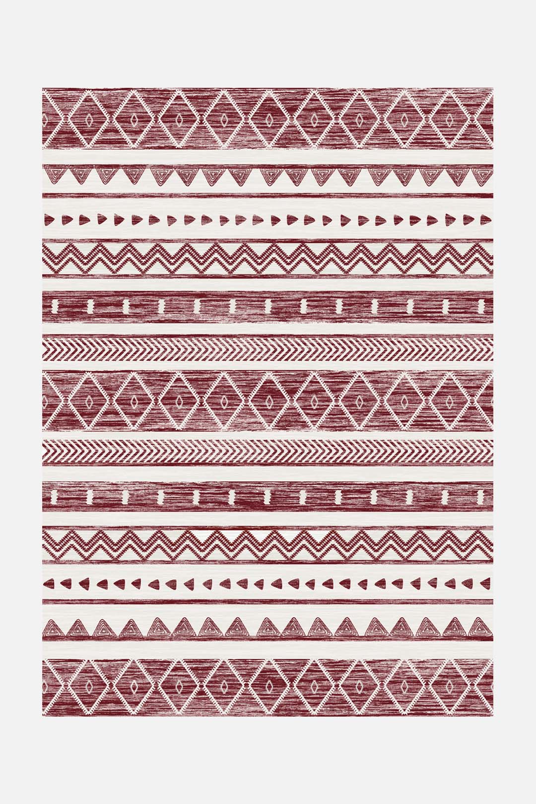teppana-ikat-maroon-waschbarer-teppich-boho-marokkanisch image 1