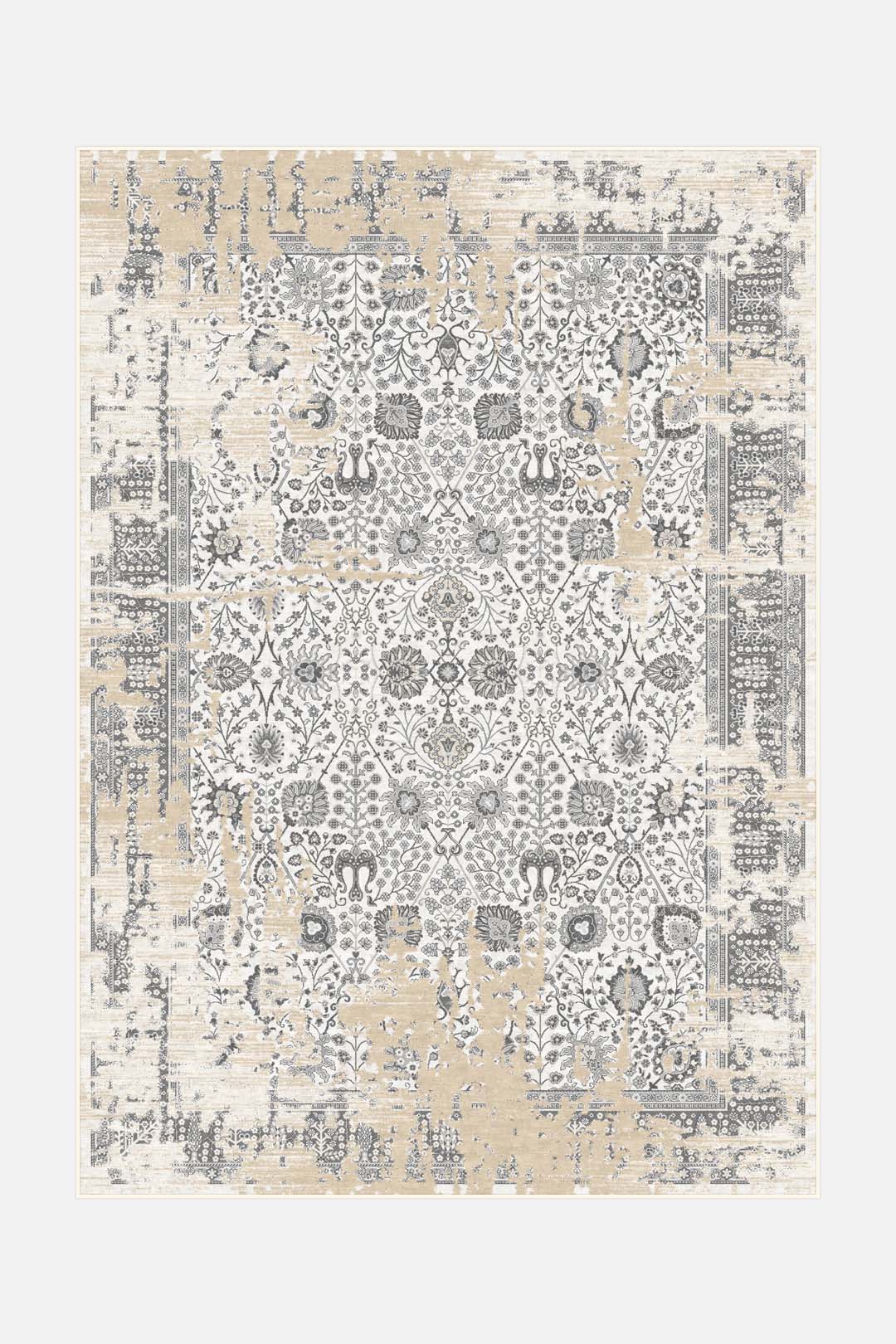 teppana-caro-beige-waschbarer-indoor-teppich-im-klassischen-design-inkl-rutschfe image 1