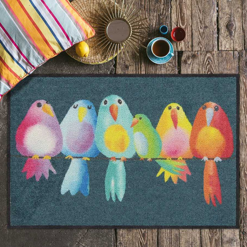 salonloewe-fussmatte-rainbow-birds-eingangsmatte-50-x-75-cm-waschbar-bunt image 2