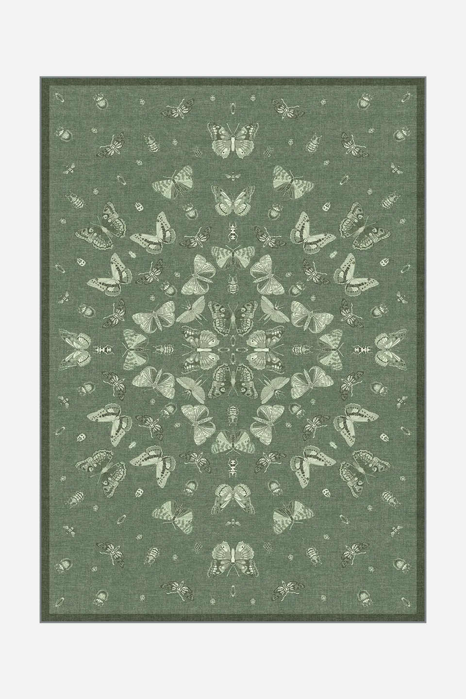 teppana-schmetterling-salbei-waschbarer-teppich-gr-n image 1