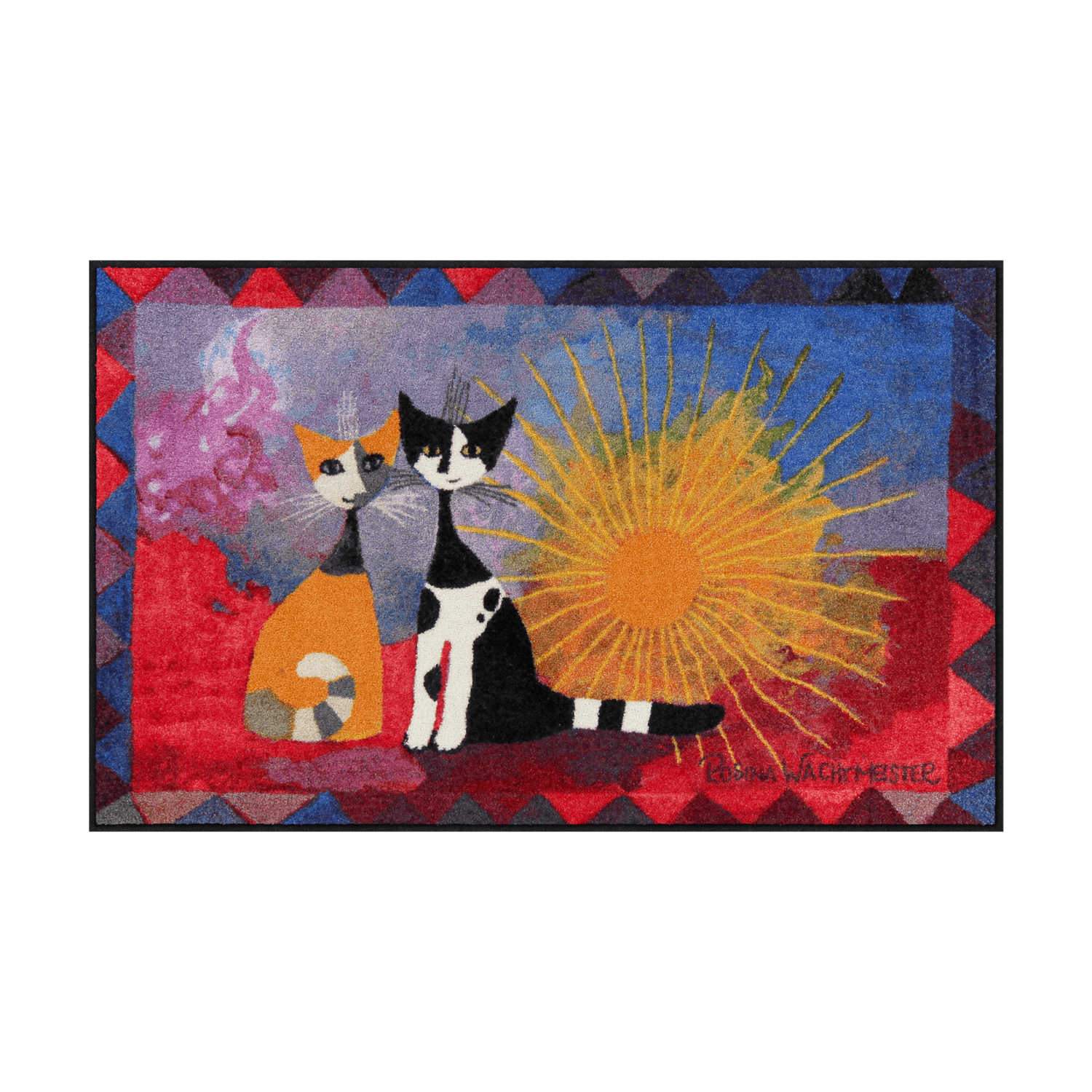 salonloewe-noi-due-teppich-75-x-120-cm-k-nstlerischer-waschteppich-mit-katzenmot image 1