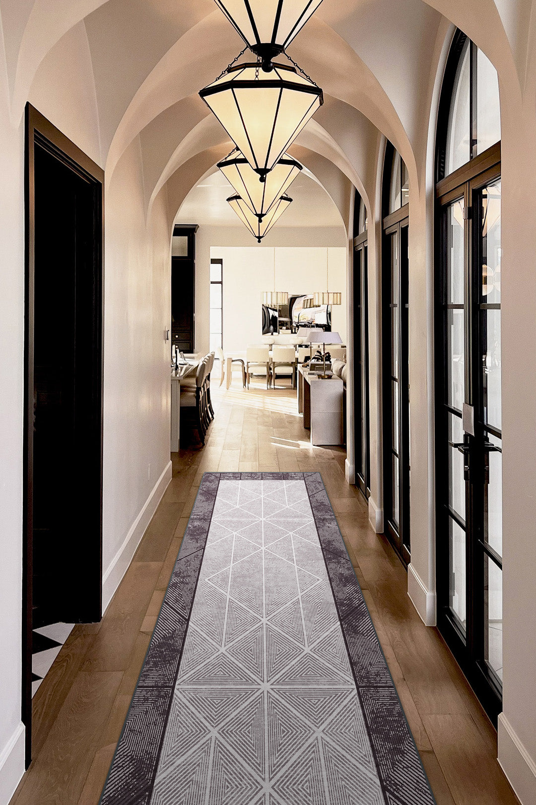 teppana-tahlin-labyrinth-teppich-waschbarer-designer-teppich-in-grau-silber-mit- image 8
