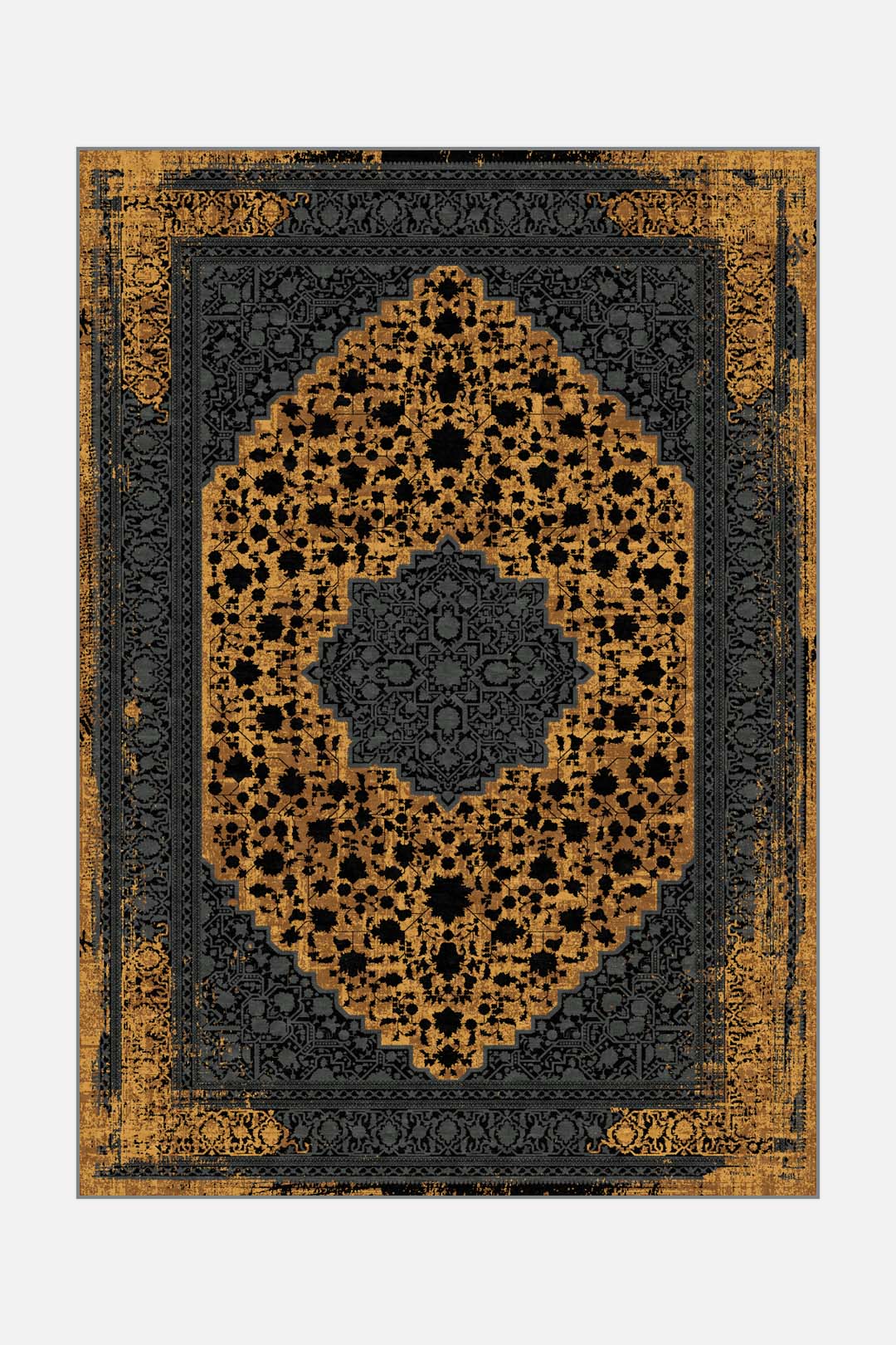 teppana-ella-septaria-teppich-waschbarer-kurzflor-teppich-in-gelb-orange-34-50-s image 1