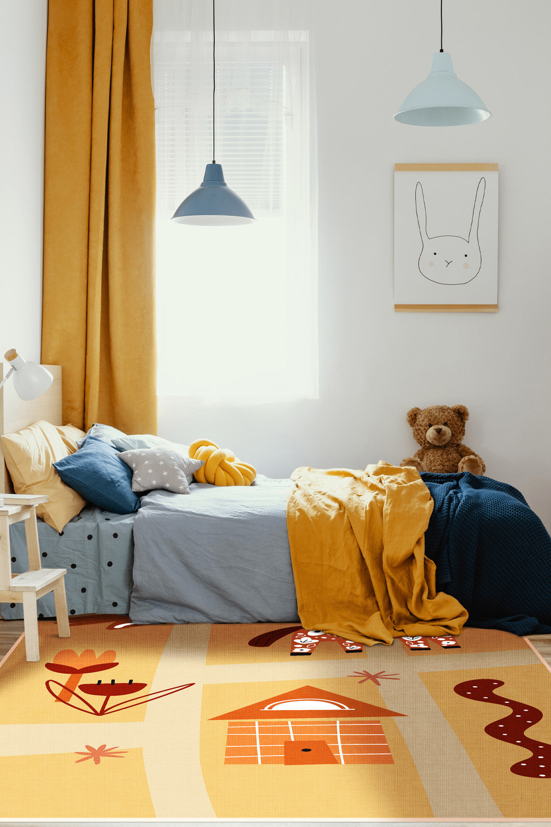 teppana-zauberland-gelb-teppich-waschbarer-kinder-teppich image 4