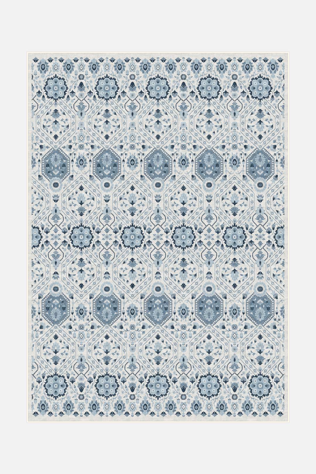 teppana-hangi-blau-waschbarer-kurzflor-teppich-im-floralen-blau-design-50-rabatt image 1
