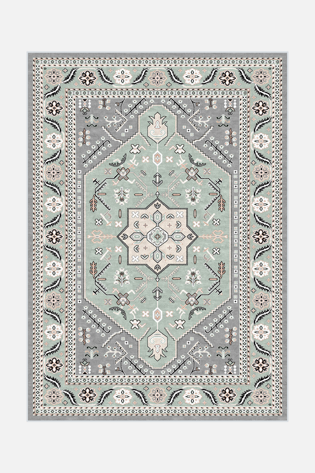 teppana-celina-mint-teppich-waschbarer-marokkanisch-teppich image 1
