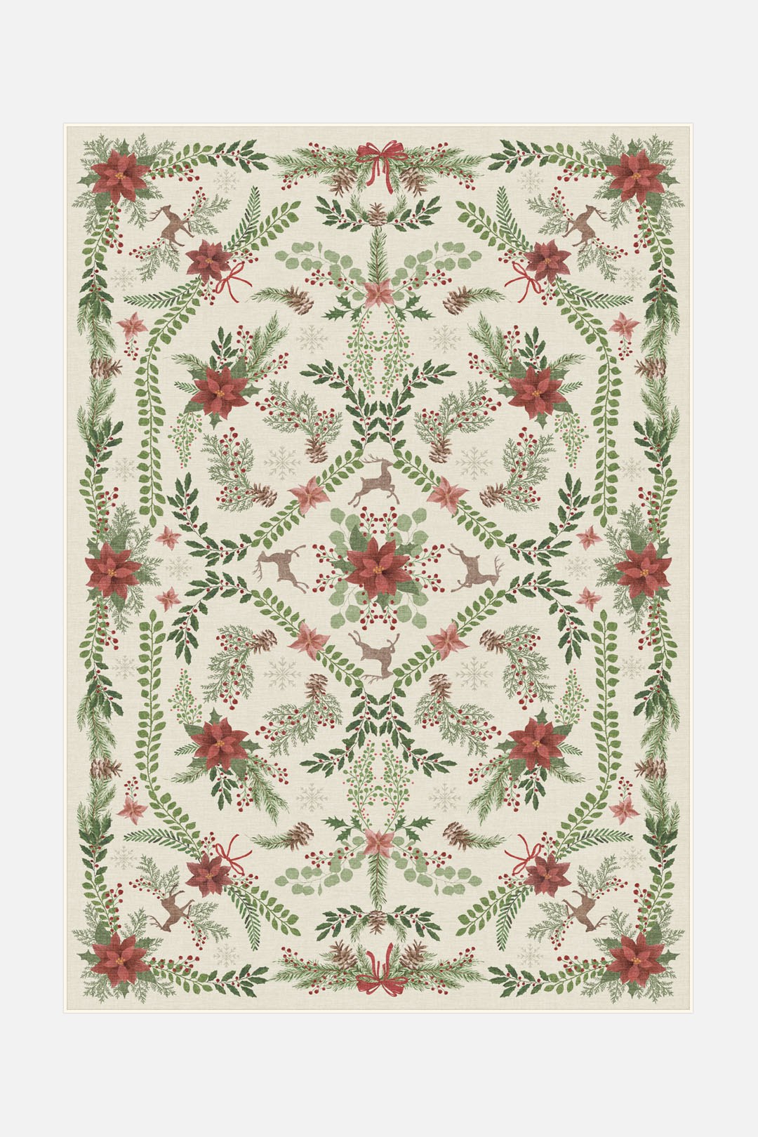 teppana-weihnachtsstern-creme-teppich-weicher-indoorteppich-mit-waschmaschinen-e image 1