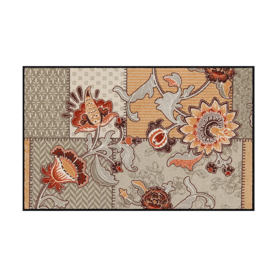 salonloewe-bohemian-patch-taupe-teppich-75-x-120-cm-waschbar-rutschfest image 1