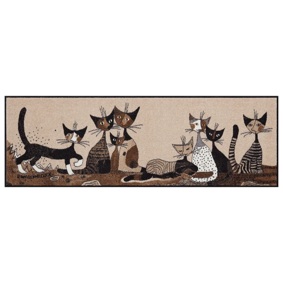 salonloewe-serafino-friends-teppich-60-x-180-cm-waschbarer-l-ufer-mit-katzenmoti image 1