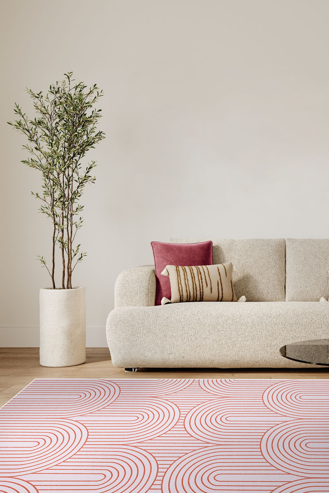 teppana-woge-rosa-teppich-moderner-waschbarer-teppich-mit-geometrischem-muster-5 image 4