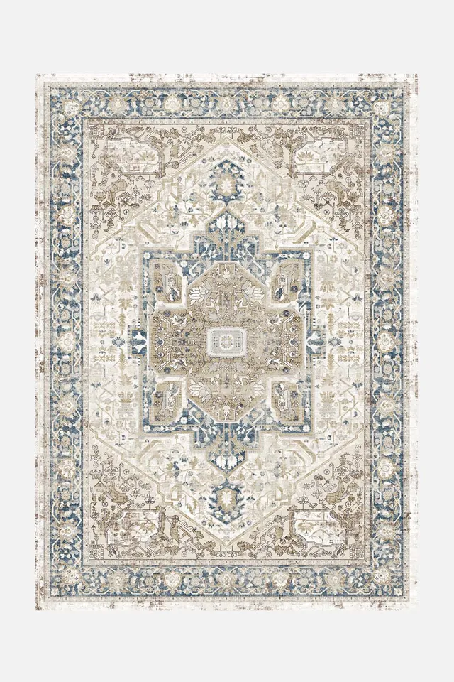 teppana-heriz-natur-waschbarer-teppich-beige-persisch image 1
