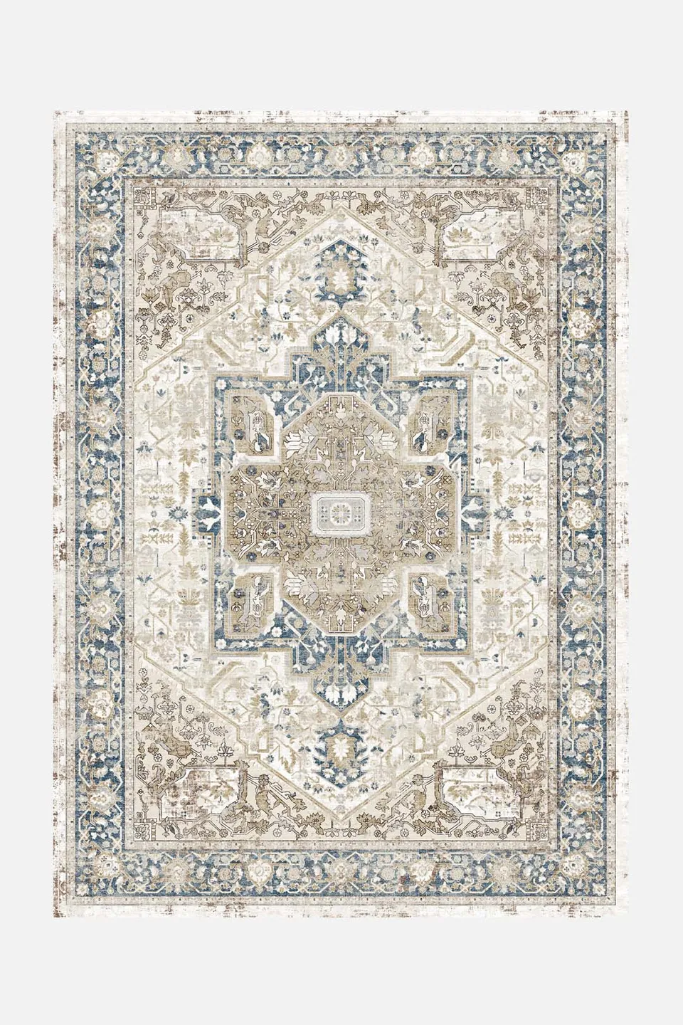 teppana-heriz-natur-waschbarer-teppich-beige-persisch image 1