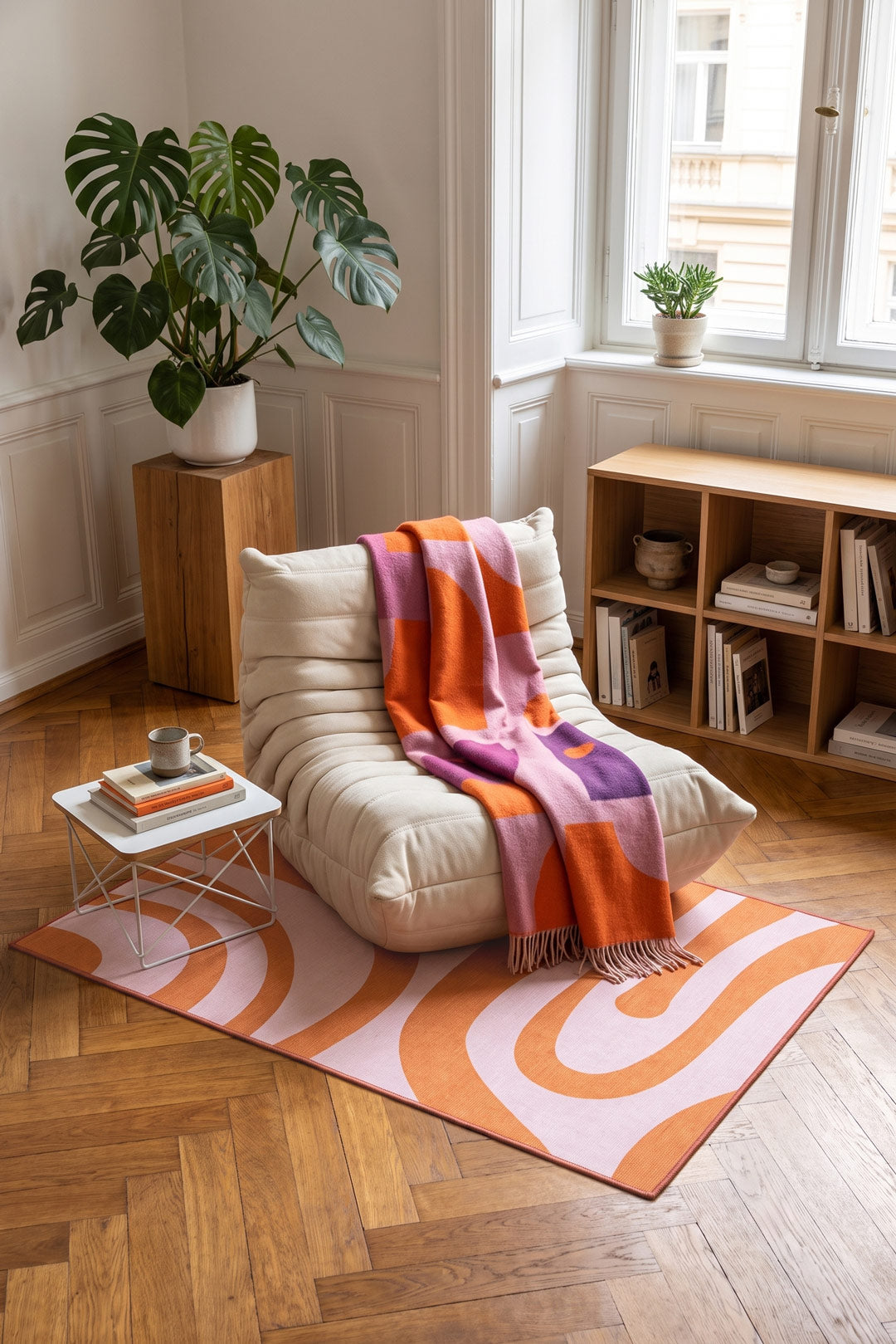 teppana-outdoor-oceane-blume-teppich-waschbarer-outdoor-teppich-rot-gelb-orange- image 6