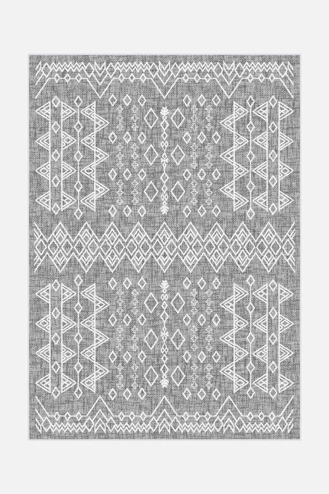 teppana-aylin-eiskristall-teppich-waschbar-grau-silber-geometrisch image 1