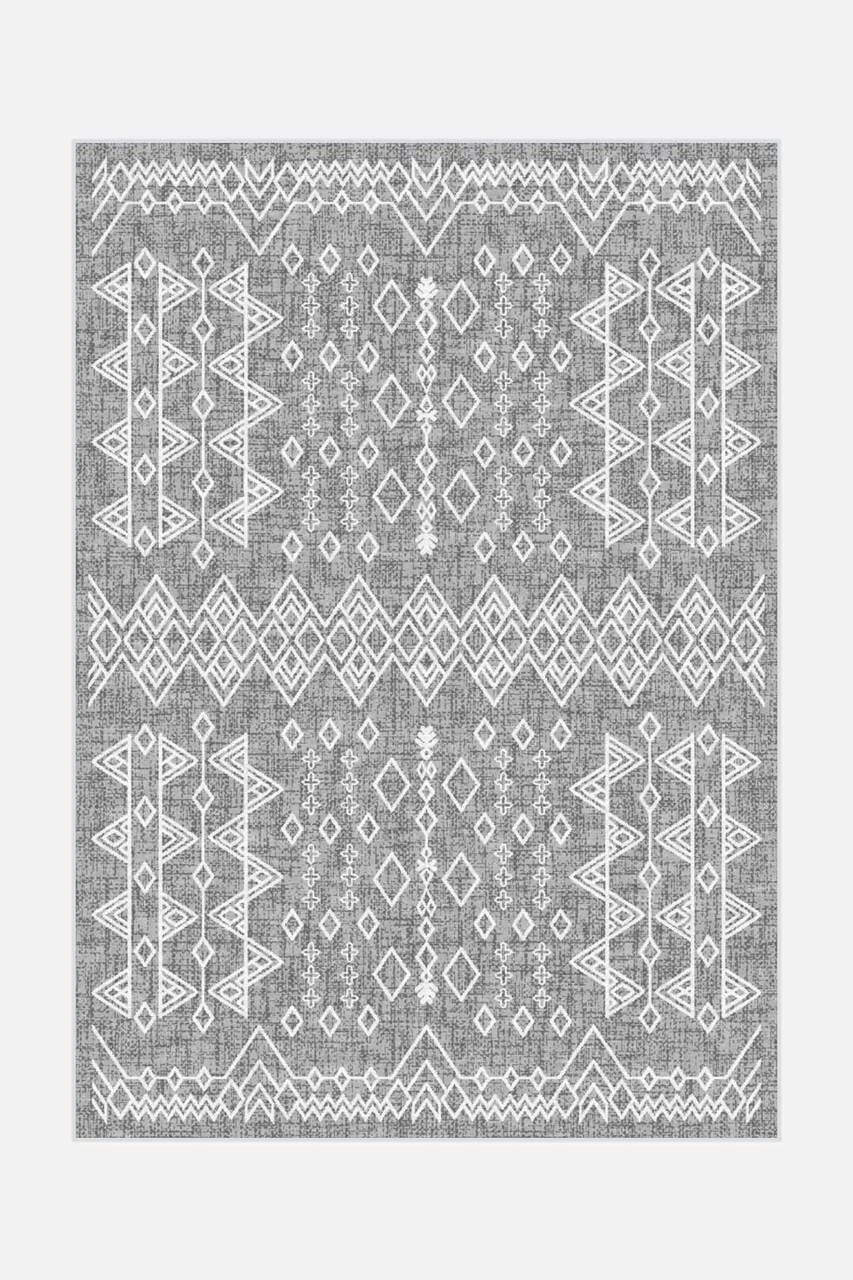 teppana-aylin-eiskristall-teppich-waschbar-grau-silber-geometrisch image 1