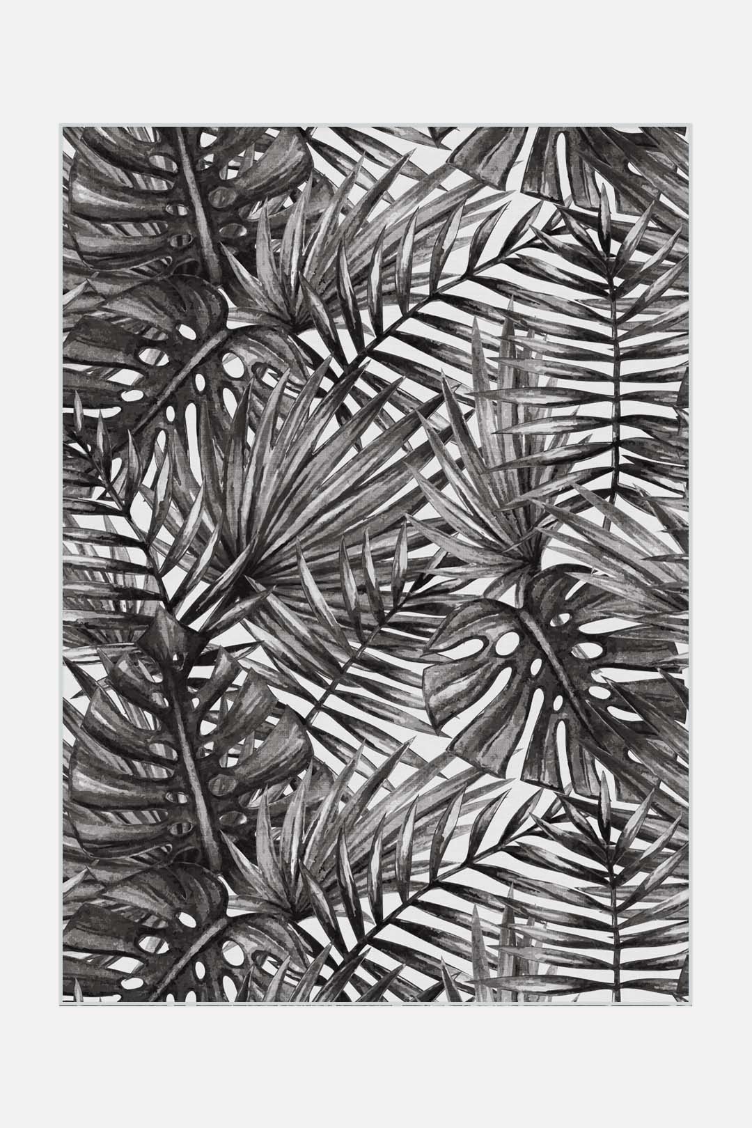 teppana-outdoor-palme-stein-teppich-waschbarer-outdoor-indoor-teppich-grau-silbe image 1