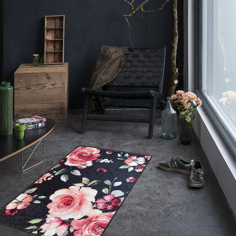 salonloewe-beverly-teppich-75-x-120-cm-waschbare-fu-matte-mit-romantischem-blume image 2