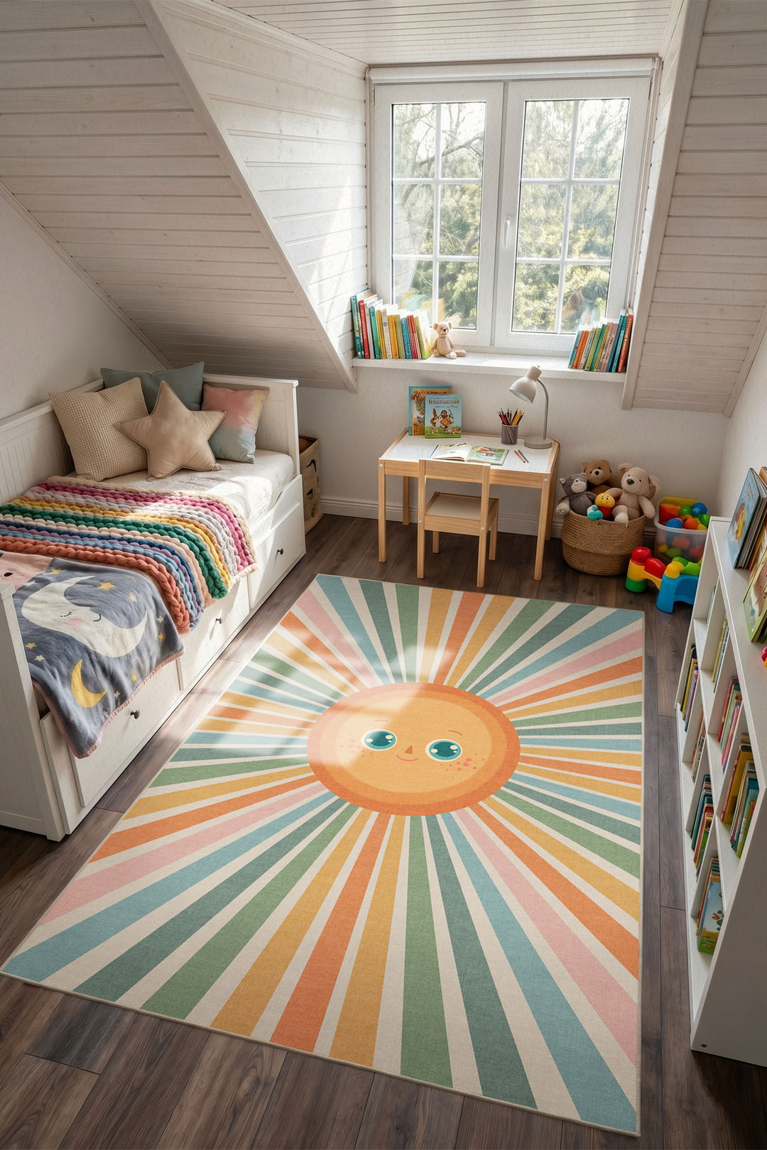 teppana-sonne-bunt-teppich-waschbar-mit-rutschmatte image 4