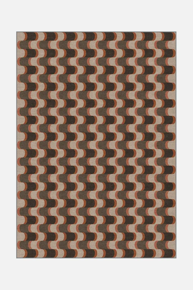 teppana-linea-kastanie-teppich-waschbarer-designer-teppich-mit-geometrischem-mus image 1