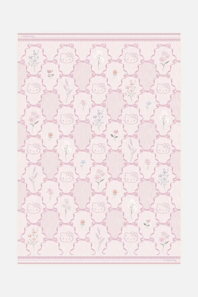 teppana-hello-kitty-schleife-sakura-waschbarer-kinderteppich image 1
