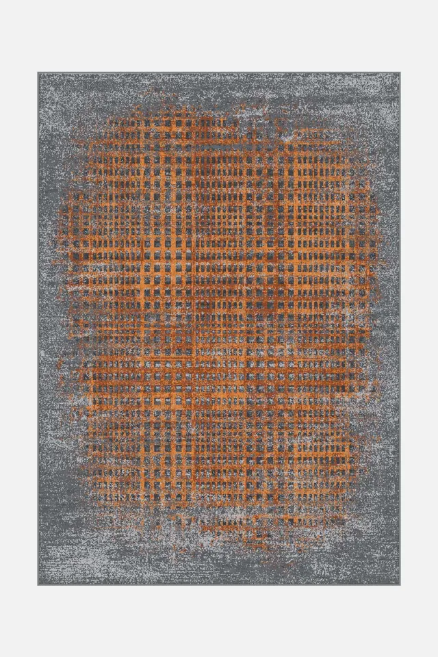 teppana-mika-calcit-teppich-waschbarer-indoor-teppich-in-gelb-orange-dunkelgrau- image 1