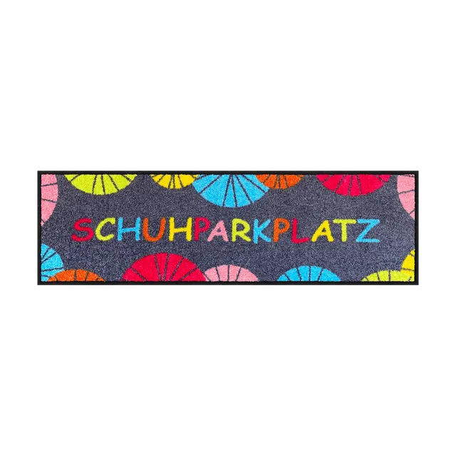 salonloewe-schuhparkplatz-umbrella-minimatte-30-x-100-cm-bunte-buchstaben-matte- image 1