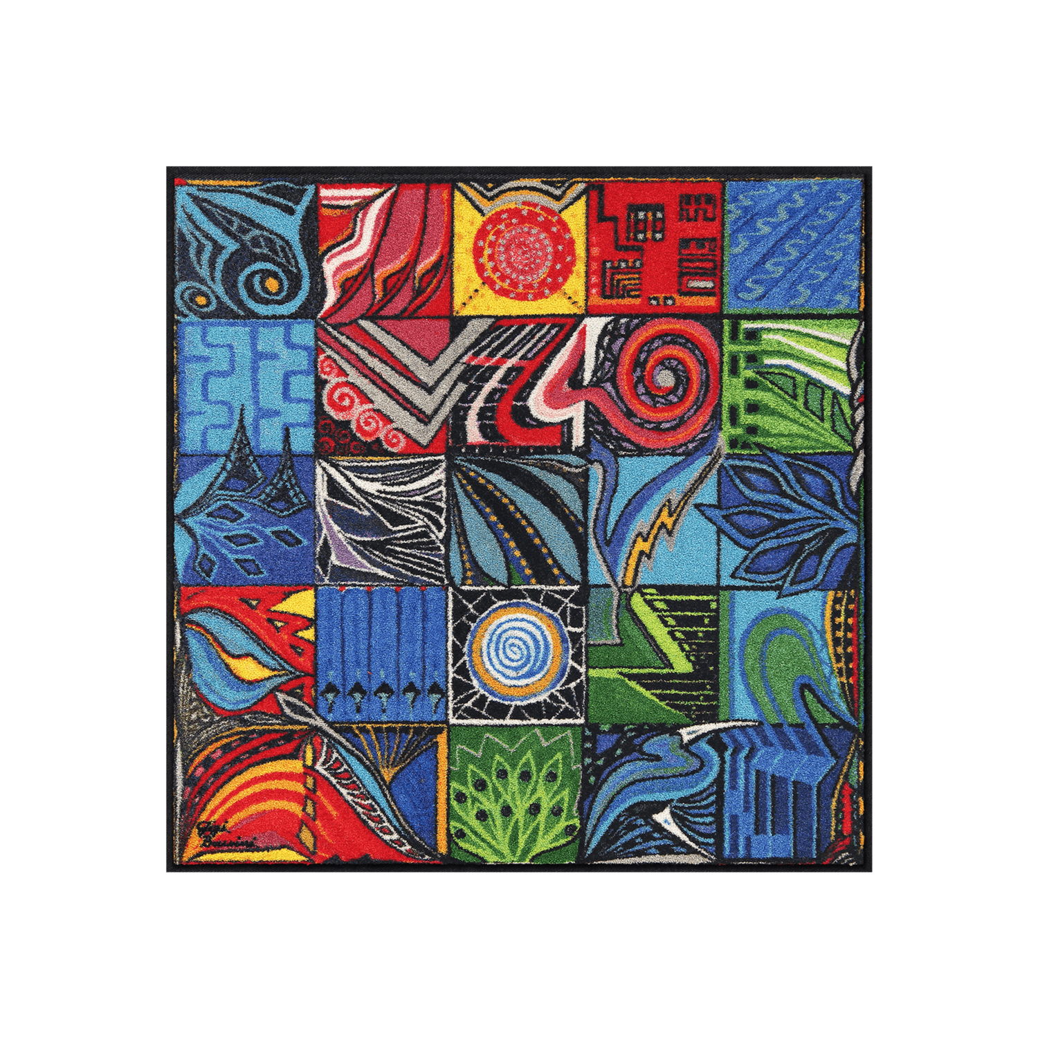 salonloewe-gemelli-teppich-85-x-85-cm-quadratische-designmatte-mit-kunstmotiv image 1