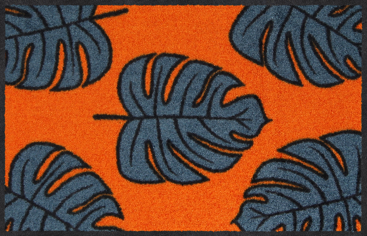 salonloewe-monstera-allover-orange-eingangsmatte-bl-tter-motiv-45-x-70-cm image 1