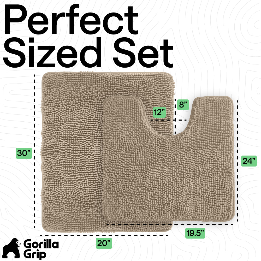 gorilla-grip-set-of-2-chenille-bath-rug-2er-set-badteppich-chenille image 3