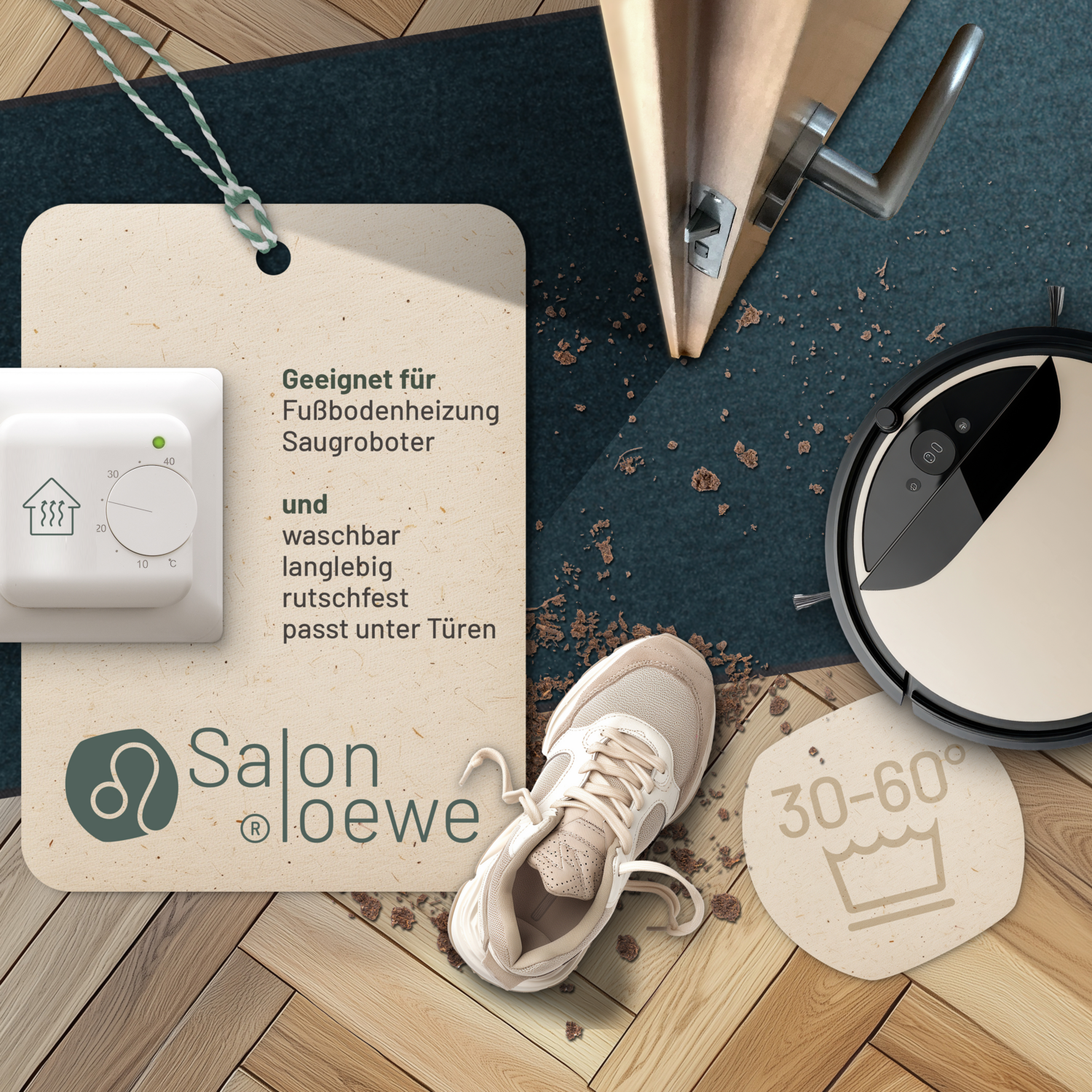 salonloewe-blaupetrol-halbrund-75-x-190-cm-gro-e-waschbare-fu-matte-f-r-flur-und image 2