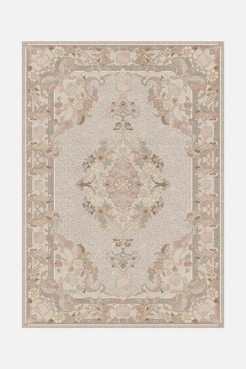 teppana-hello-kitty-orient-beige-teppich-waschbarer-indoor-teppich image 1