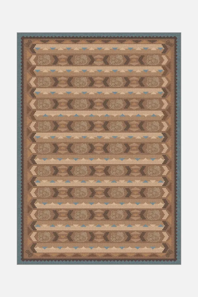 teppana-hello-kitty-kilim-terrakotta-waschbarer-teppich image 1