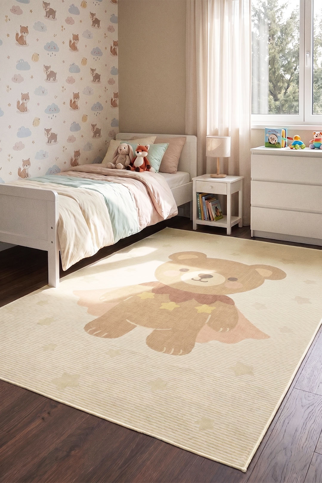 teppana-superb-rchen-creme-teppich-waschbarer-kinderteppich-mit-rutschfester-mat image 4