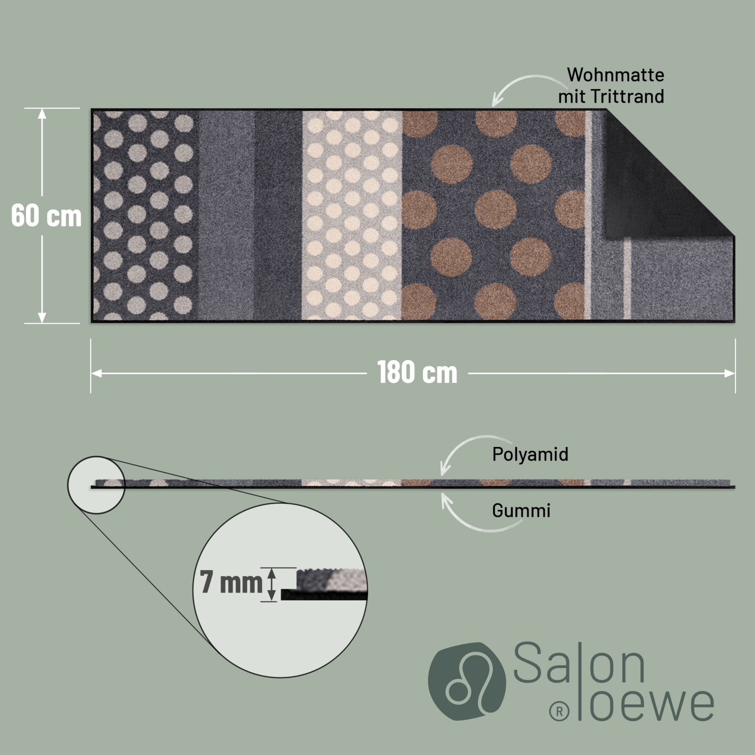 salonloewe-glamour-dots-grau-teppich-60-x-180-cm-waschbarer-l-ufer-mit-punktmust image 4
