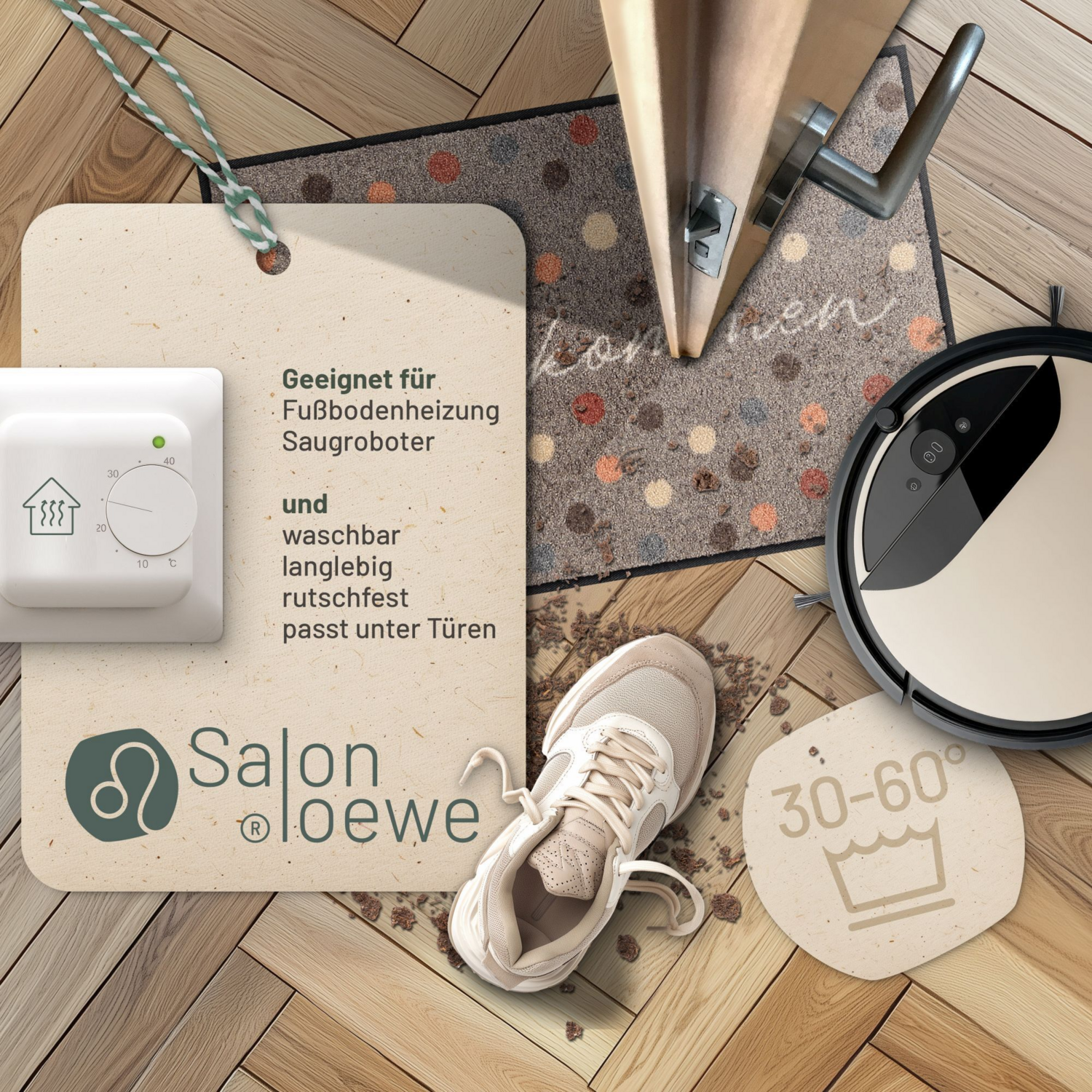 salonloewe-willkommen-dots-eingangsmatte-50-x-75-cm-punktmuster-mit-willkommensg image 2