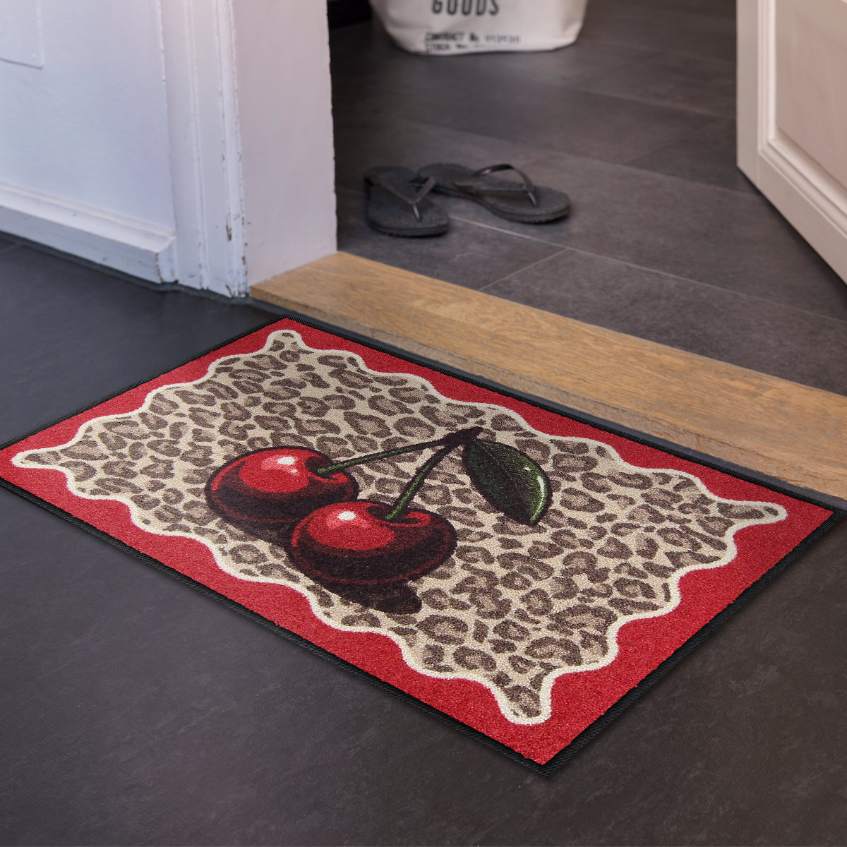 salonloewe-cherry-leo-stamp-eingangsmatte-50-x-75-cm-schmutzfangmatte-mit-leo-st image 2