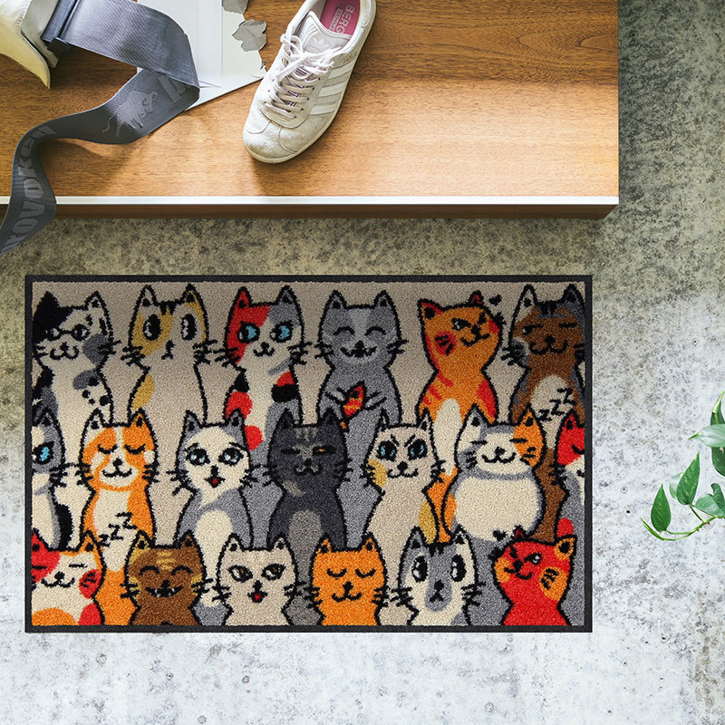 salonloewe-kitty-people-eingangsmatte-50-x-75-cm-waschbare-fu-matte-mit-bunten-k image 2