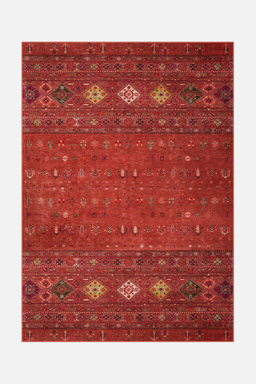 teppana-harleen-safran-teppich-waschbarer-indoor-teppich-in-rot-marokkanisches-d image 1