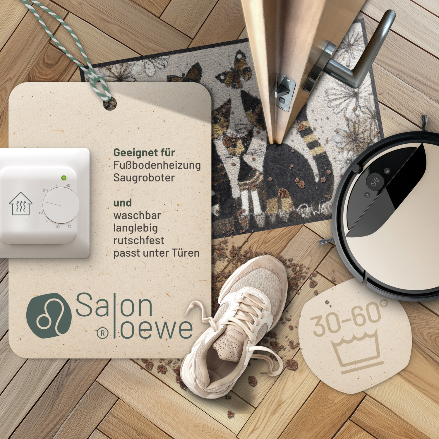 salonloewe-gatti-con-fiori-eingangsmatte-50-x-75-cm-braun-schwarz-waschbare-fu-m image 3