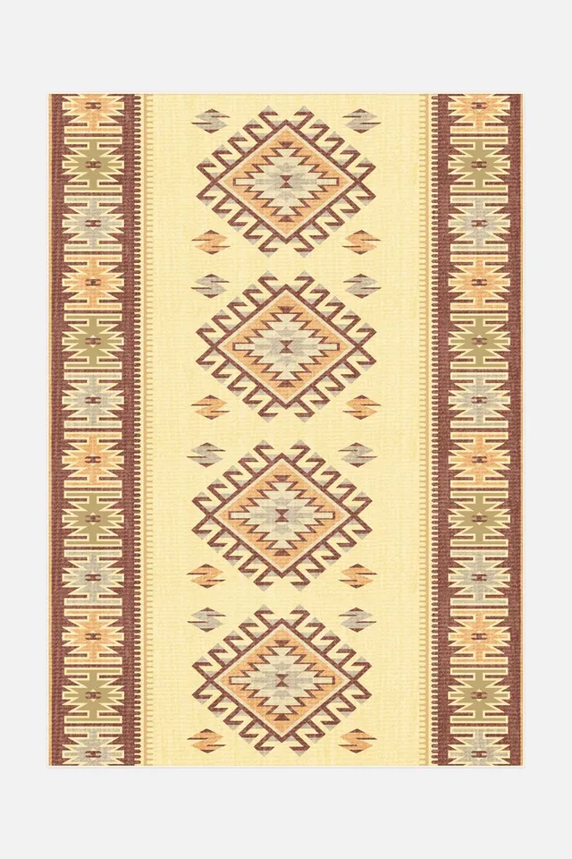 teppana-margo-kelim-teppich-waschbarer-teppich-im-marokkanischen-kelim-stil-brau image 1